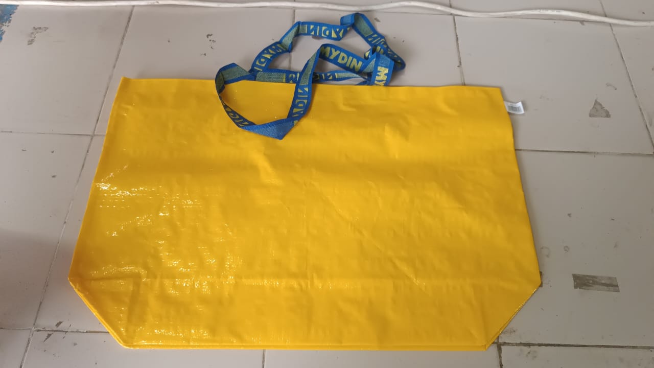 Plastic Eco-Friendly Large Shopping Tote Bag 62x44cm (Mixcolor & 1 Pc) Signature Kart