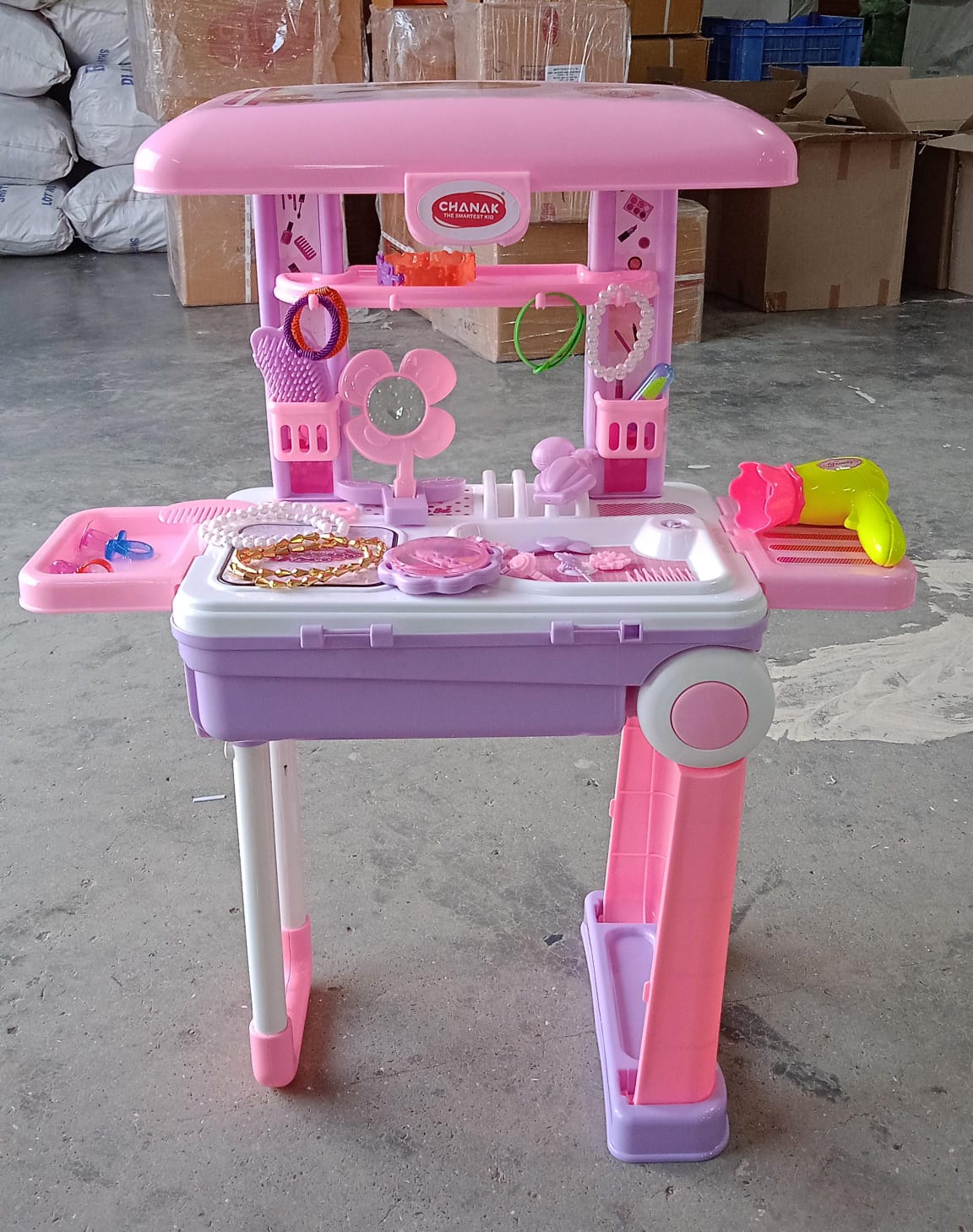 Big Beauty Set Suitcase On Wheel, The Ultimate Beauty Set On Wheels for Girls, Makeup Kit is Easy to Clean & Use, Portable Beauty Set with 25 Pieces for 3 Years BIS Approved. (Beauty Set Trolley) signaturekarts