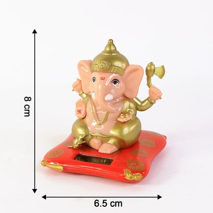 Decorative Medium Lord Ganesh Idol Decorative Statue with Solar-Powered Base (1 Pc) signaturekarts