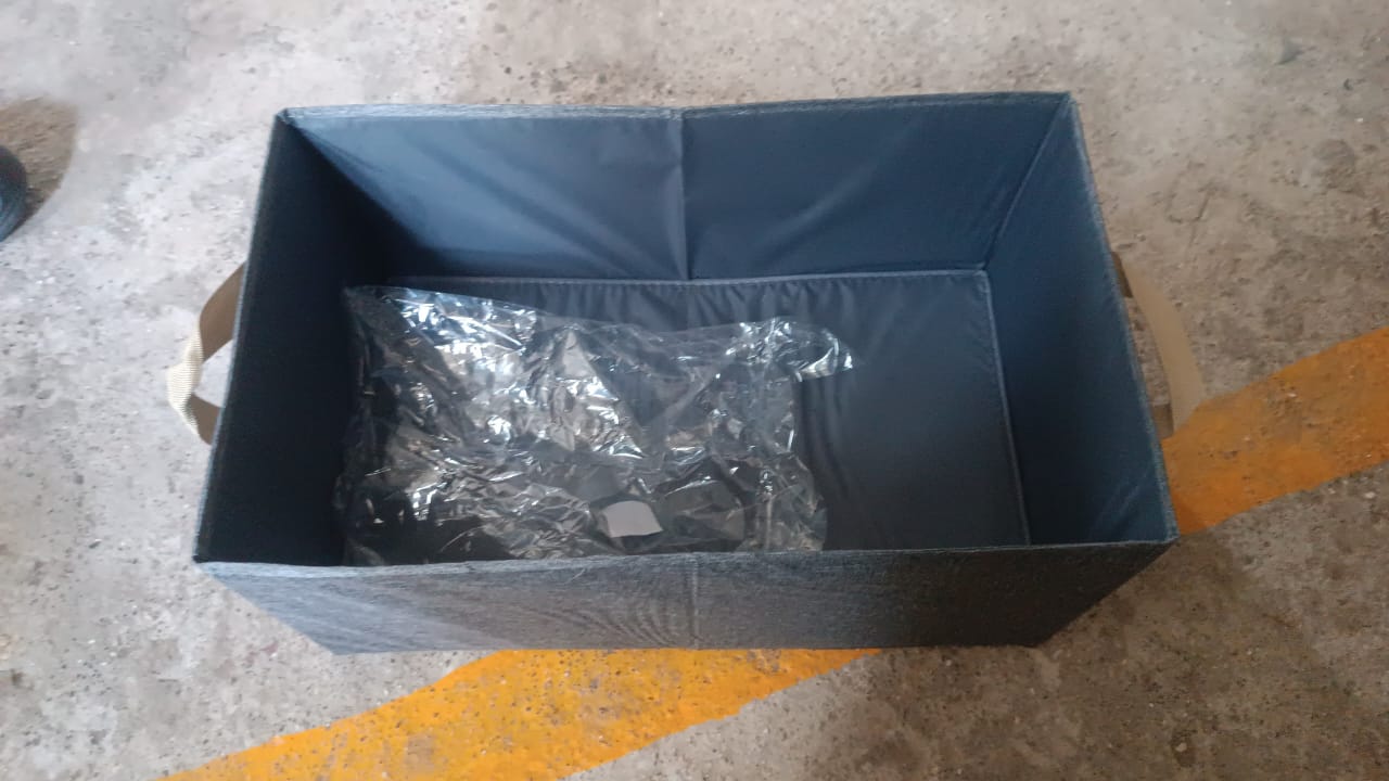 FOLDABLE CLOTH STORAGE BOX WITH HANDLES (47×28 CM) signaturekarts
