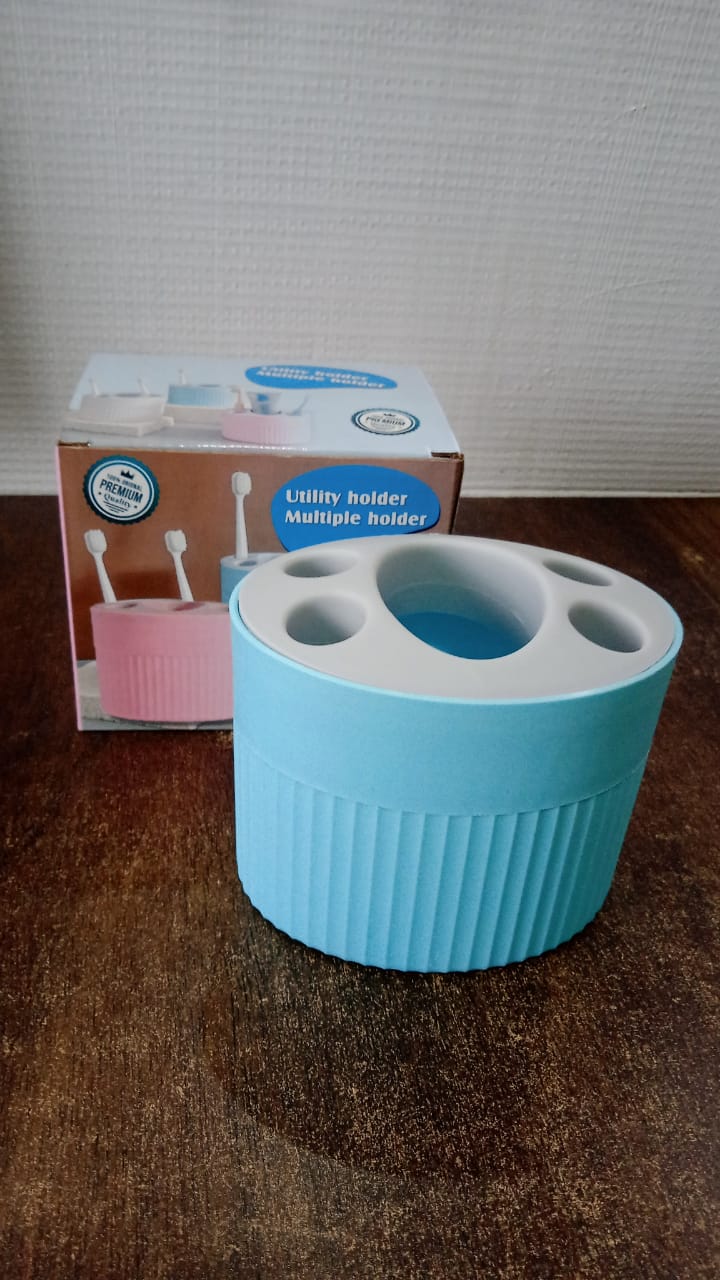 Multipurpose Bathroom Toothbrush and Utility Holder Stand with Multiple Slots (1 Pc) Signature Kart