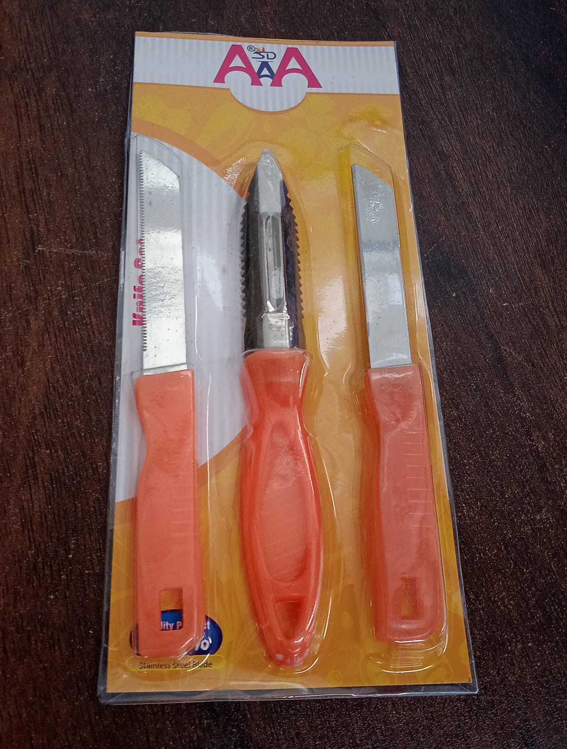 3in1 Multipurpose Stainless Steel Classic Kitchen Knife Set of 3 signaturekarts