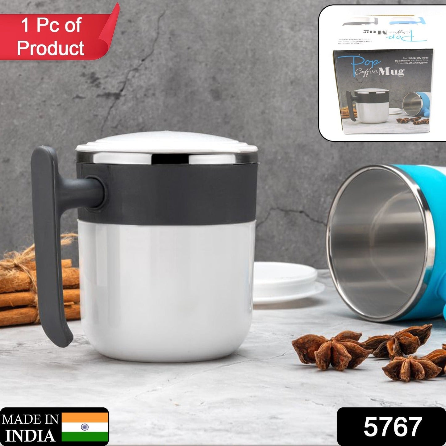 Stainless Steel Insulated Coffee Tea Mug  Cup for Office Home 1 Pc signaturekarts