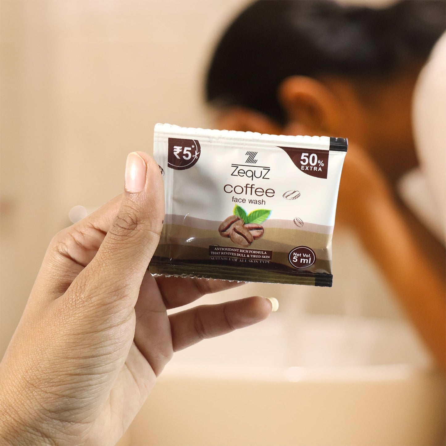 Zequz Coffee Face Wash Sachet (5 ML / 1 Pc) The Morsignaturekarts