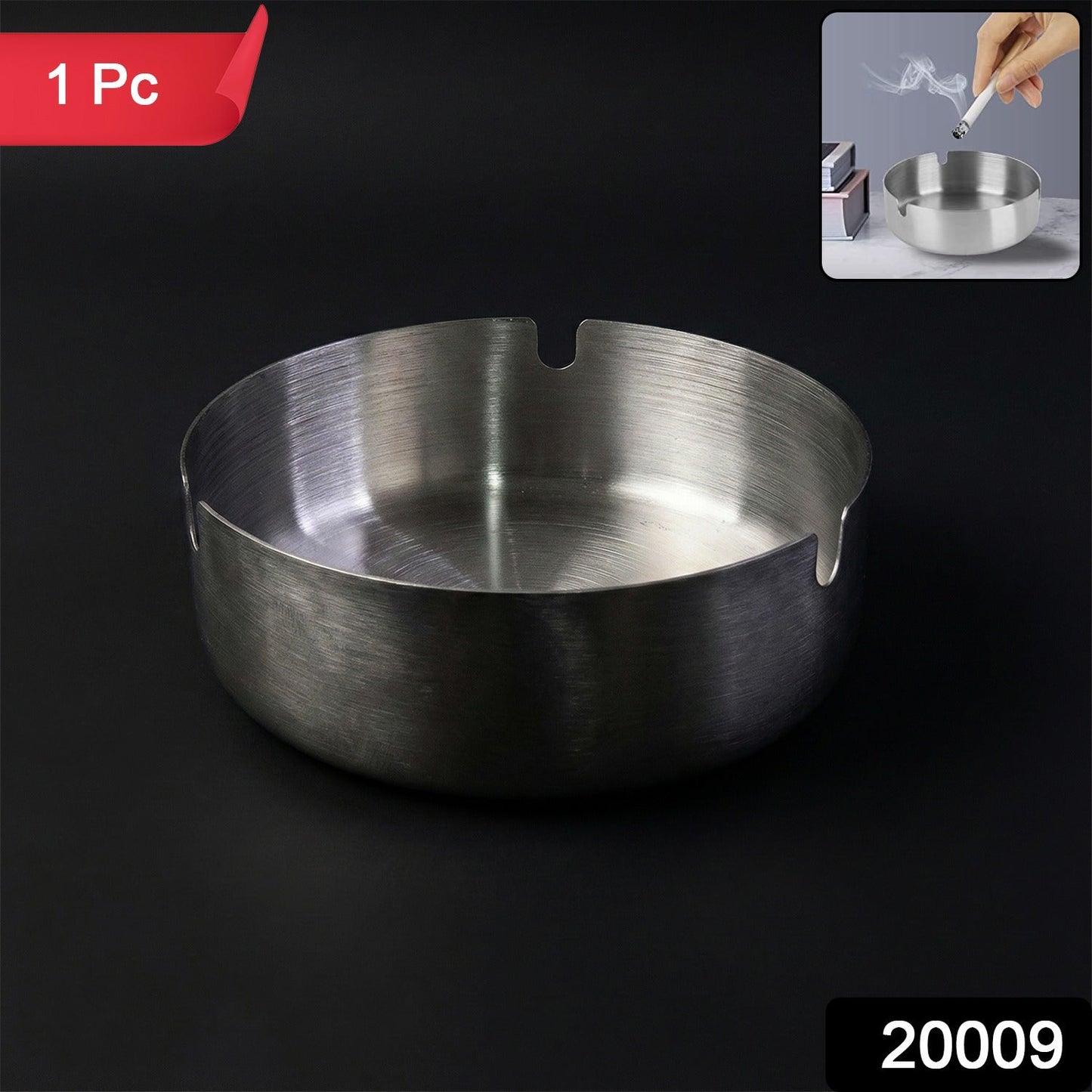 Round Tabletop Cigarette Ashtray with Multiple Rest Slots (1 Pc) The Morsignaturekarts