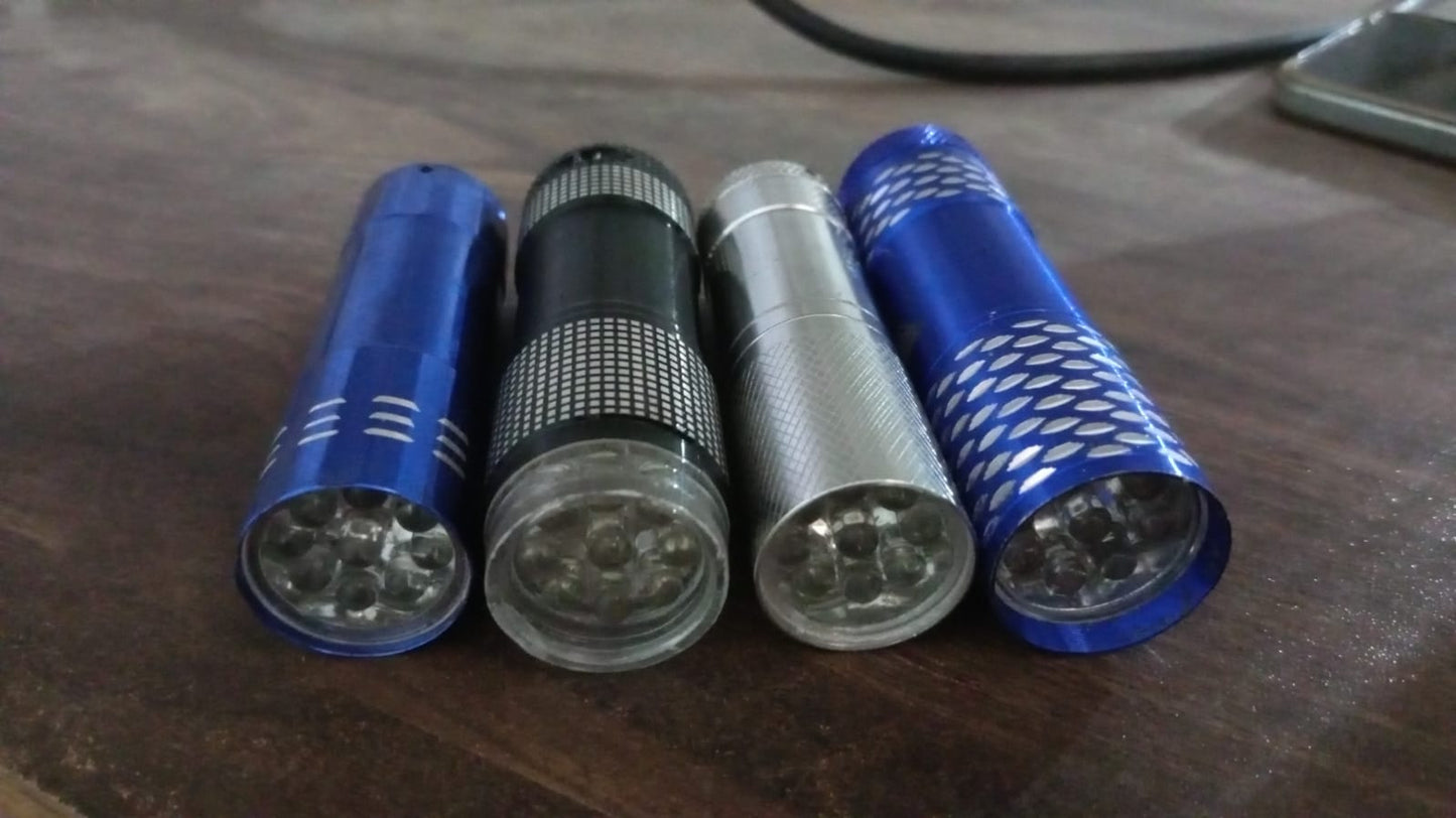 Portable Mini Torch – 9 LED Pocket Flashlight, Battery Operated (Mix Color) signaturekarts