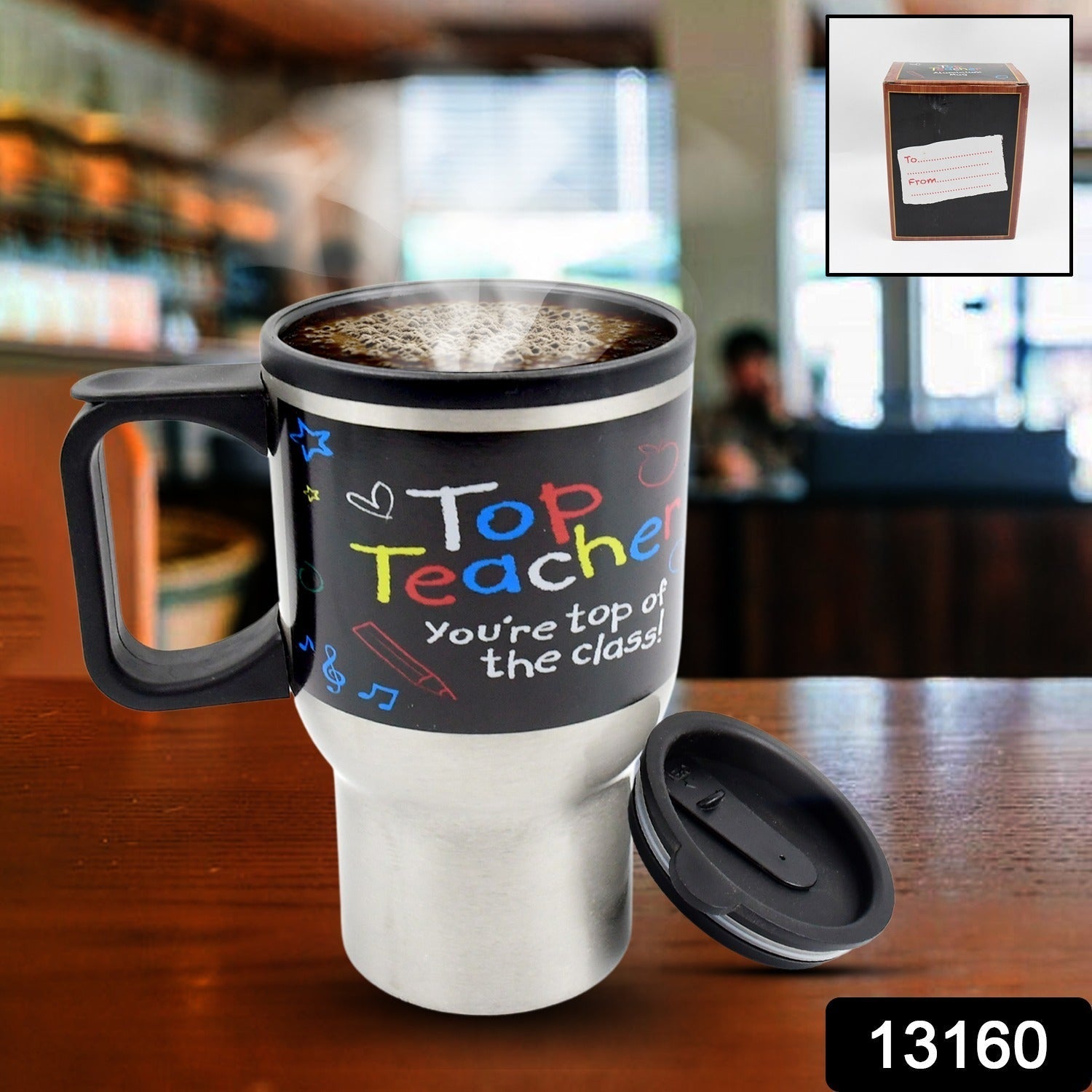 Stainless Steel Insulated Travel Mug - Double-Walled Vacuum Cup Lid & Handle, Tumbler signaturekarts