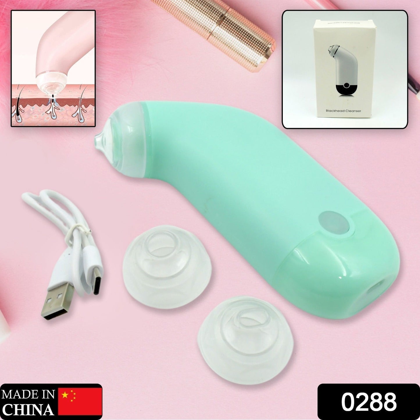 Mini Handheld Vacuum Blackhead Remover – Facial Massage & Spot Lifting (1 Pc) Signaturekarts