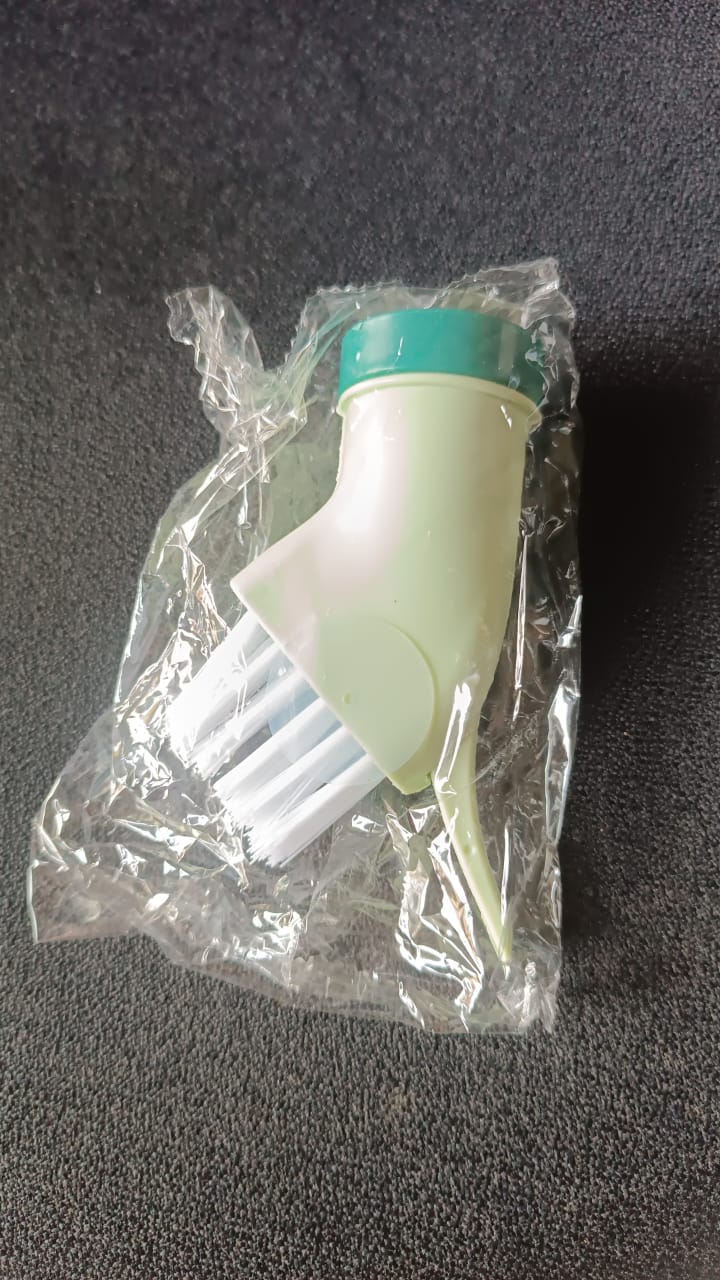 Multipurpose Bottle-Connectable Cleaning Brush with Built-In Scraper (1 Pc) signaturekarts