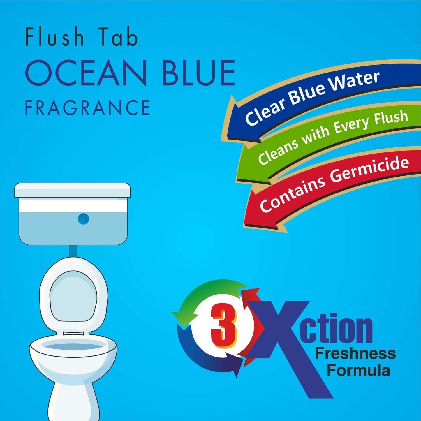 Toilet Cleaner Flush Tab Ocean Blue 100 Gram Your Brand