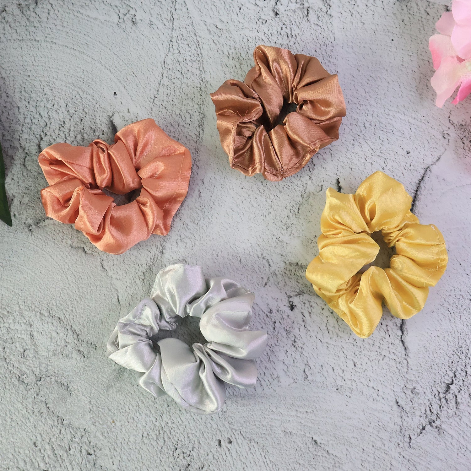 Premium Satin Hair Scrunchies / Elastic Hair Ties for Women & Girls (12 Pc) signaturekarts