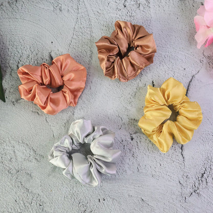 Premium Satin Hair Scrunchies / Elastic Hair Ties for Women & Girls (12 Pc) signaturekarts