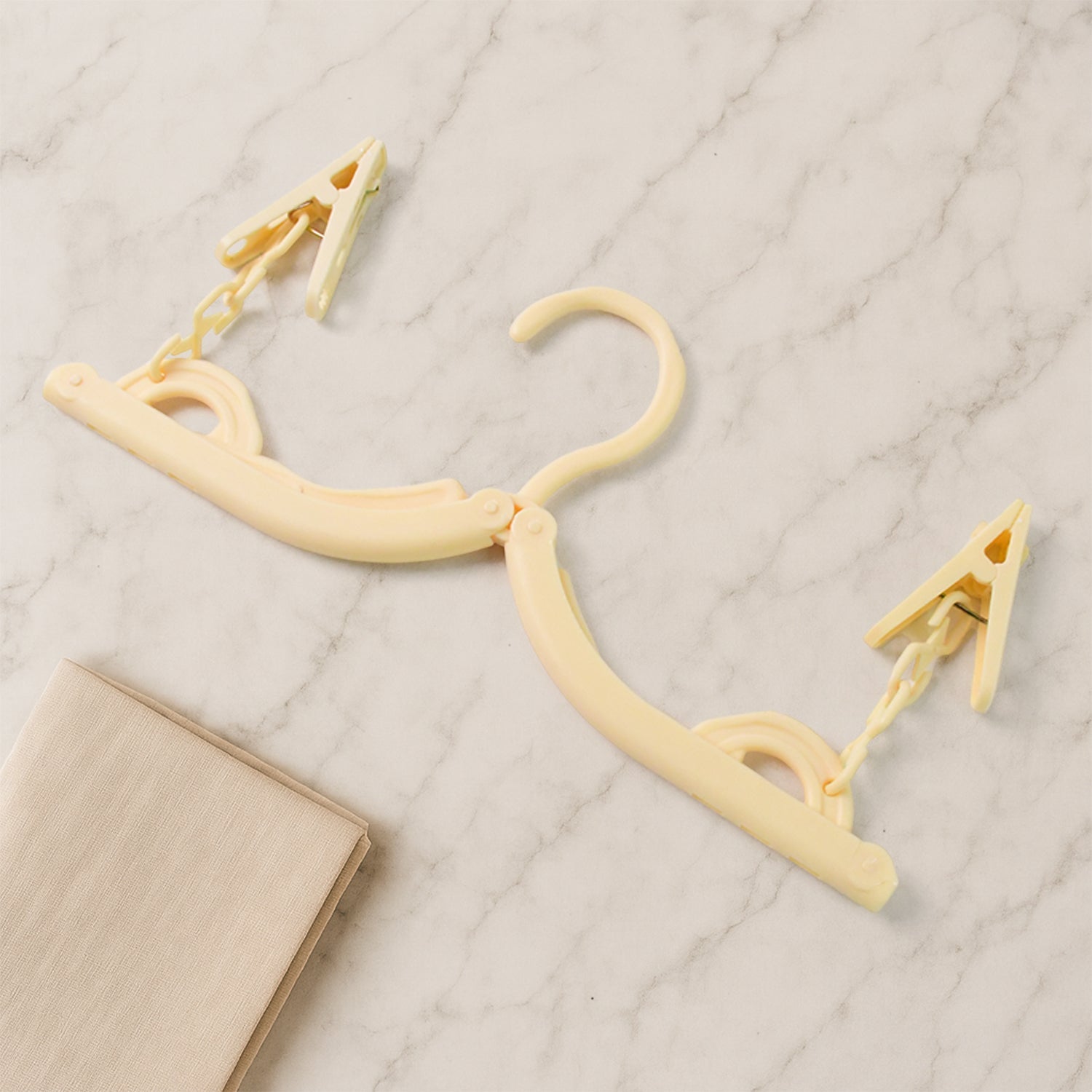 Multipurpose Foldable Cloth Hanger with Dual Clips (1 Pc) signaturekarts