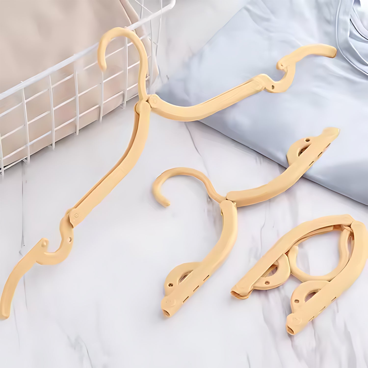 Multipurpose Foldable Cloth Hanger with Dual Clips (1 Pc) signaturekarts