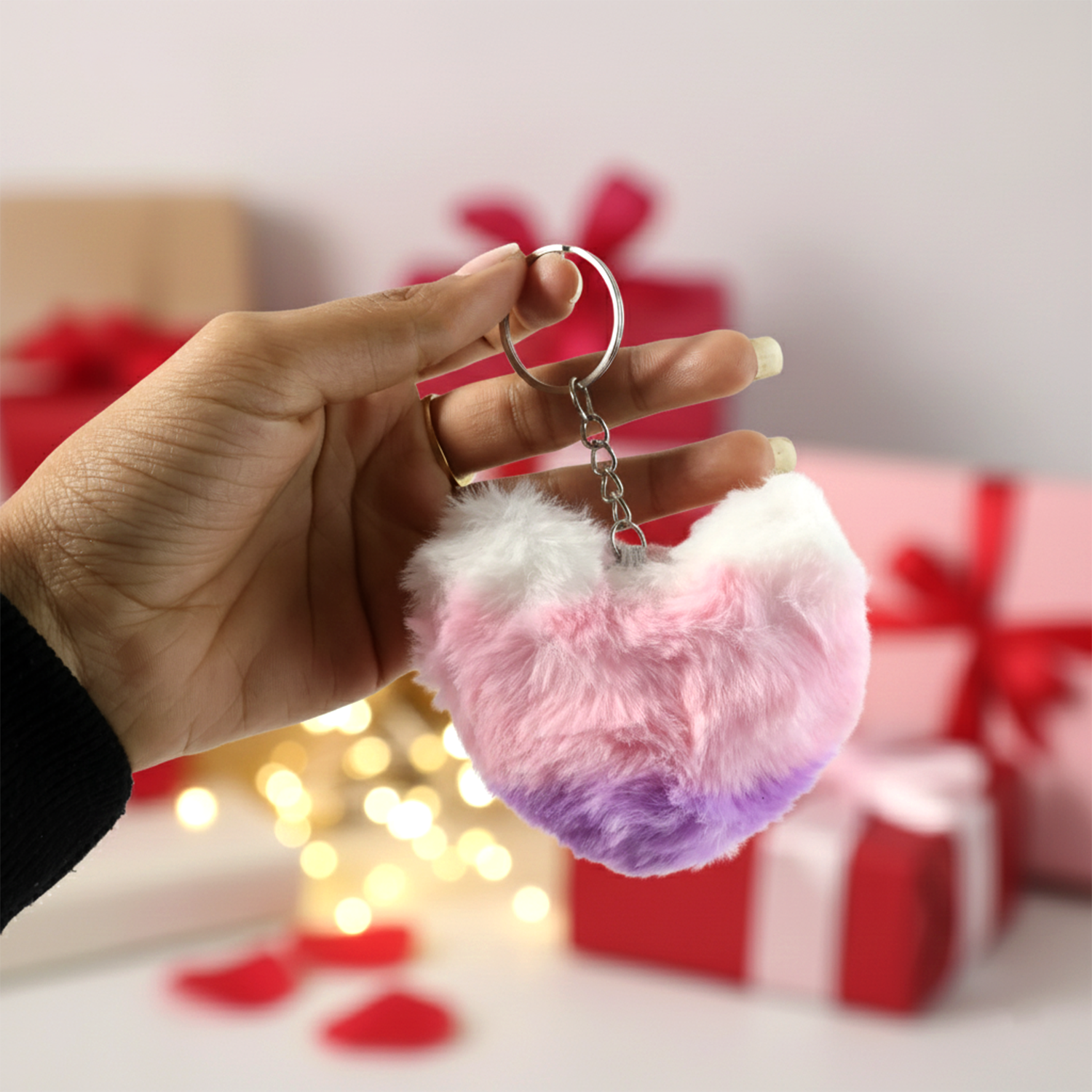 Soft Plush Cute Heart Keychain - 1 Pc The Morsignaturekarts
