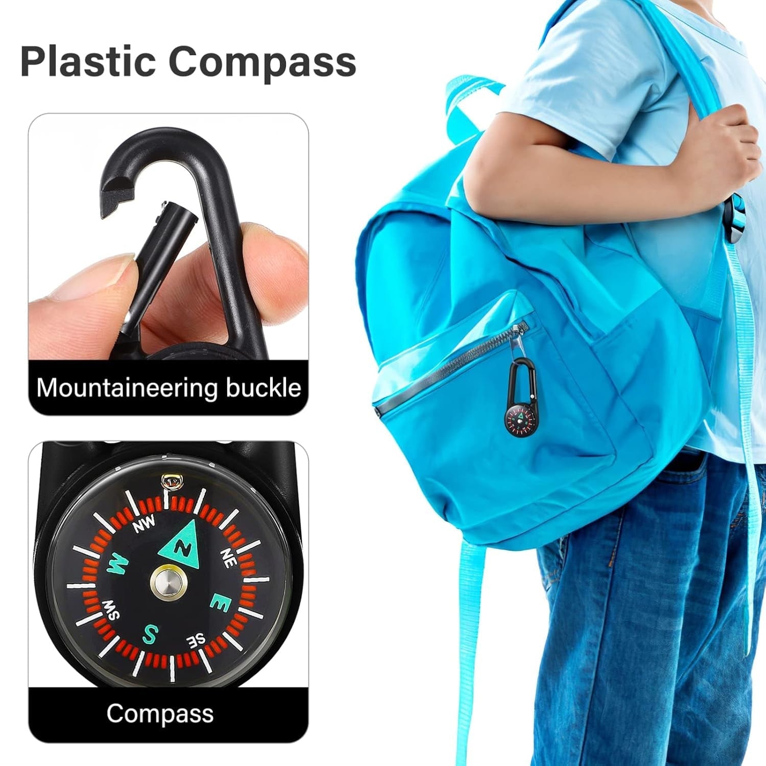 Clip Snap Hook Mini Compass (1 Pc / Mix Design) Signaturekarts