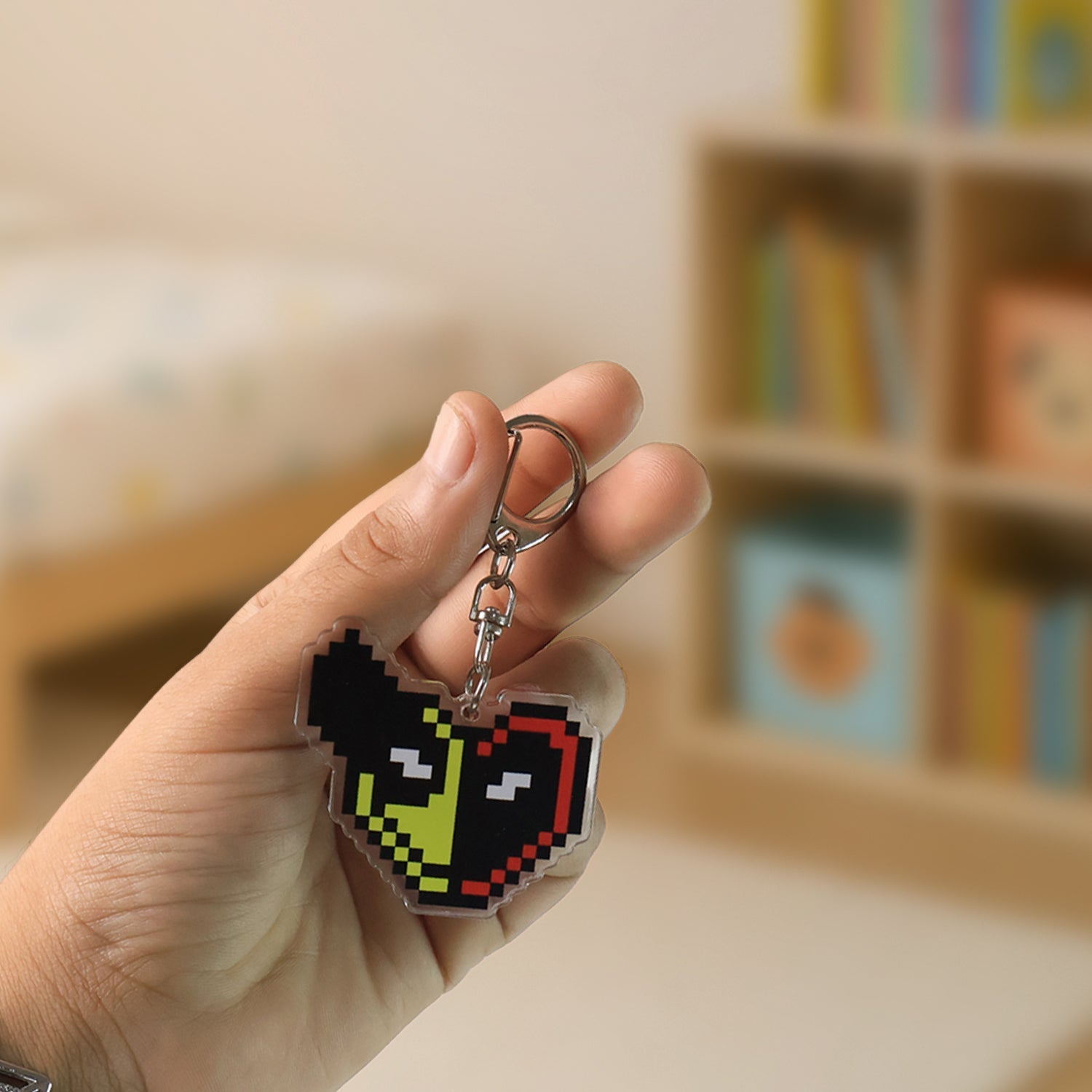Pixel Style Acrylic Cartoon Keychain with Funky Design (1 Pc) signaturekarts
