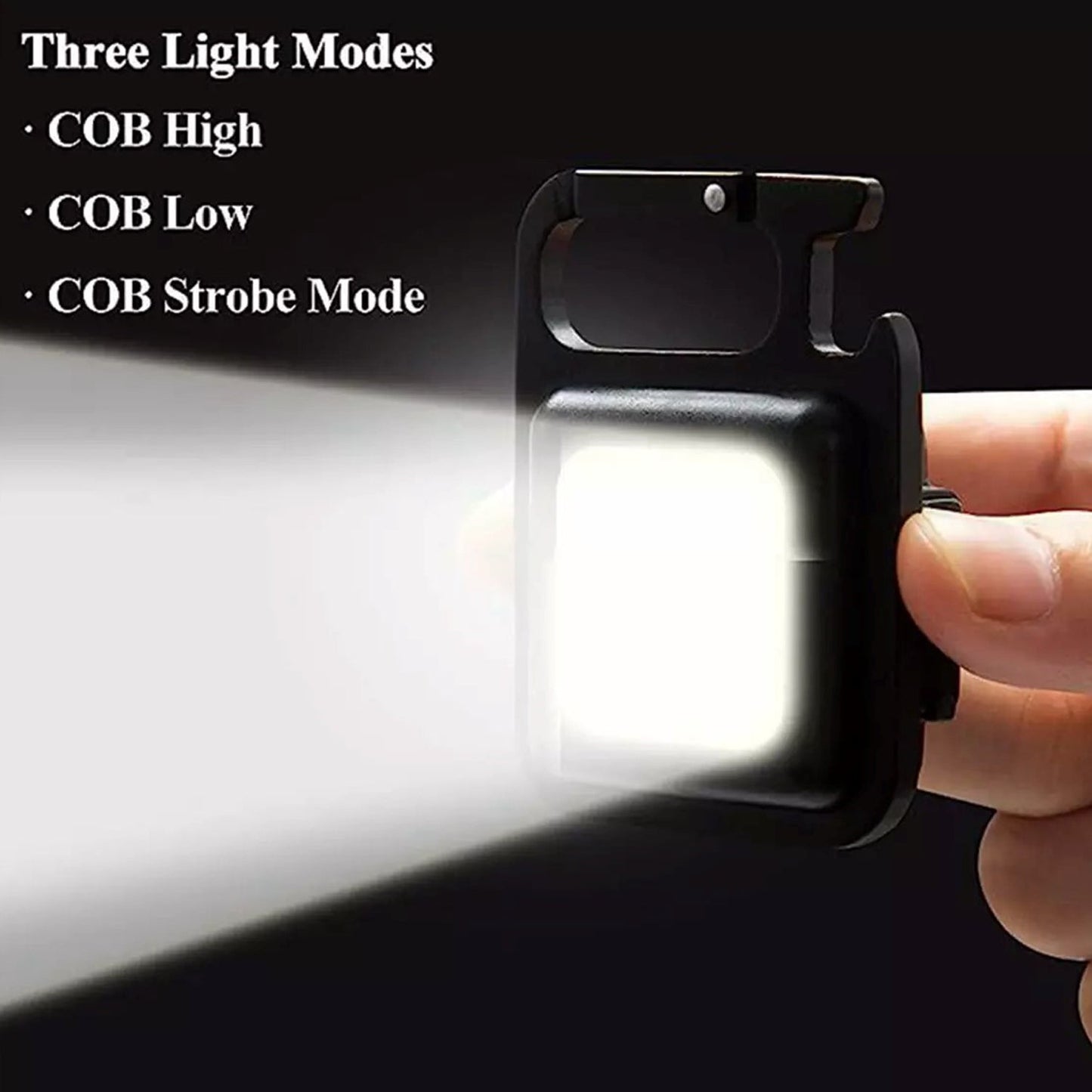 Mini Rechargeable Keychain Flashlight - 4 Light Modes Folding Bracket & Magnetic Base signaturekarts