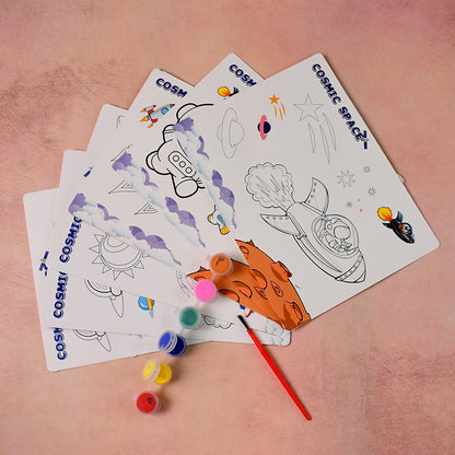 Cosmic Space Theme Kids Painting and Coloring Kit signaturekarts