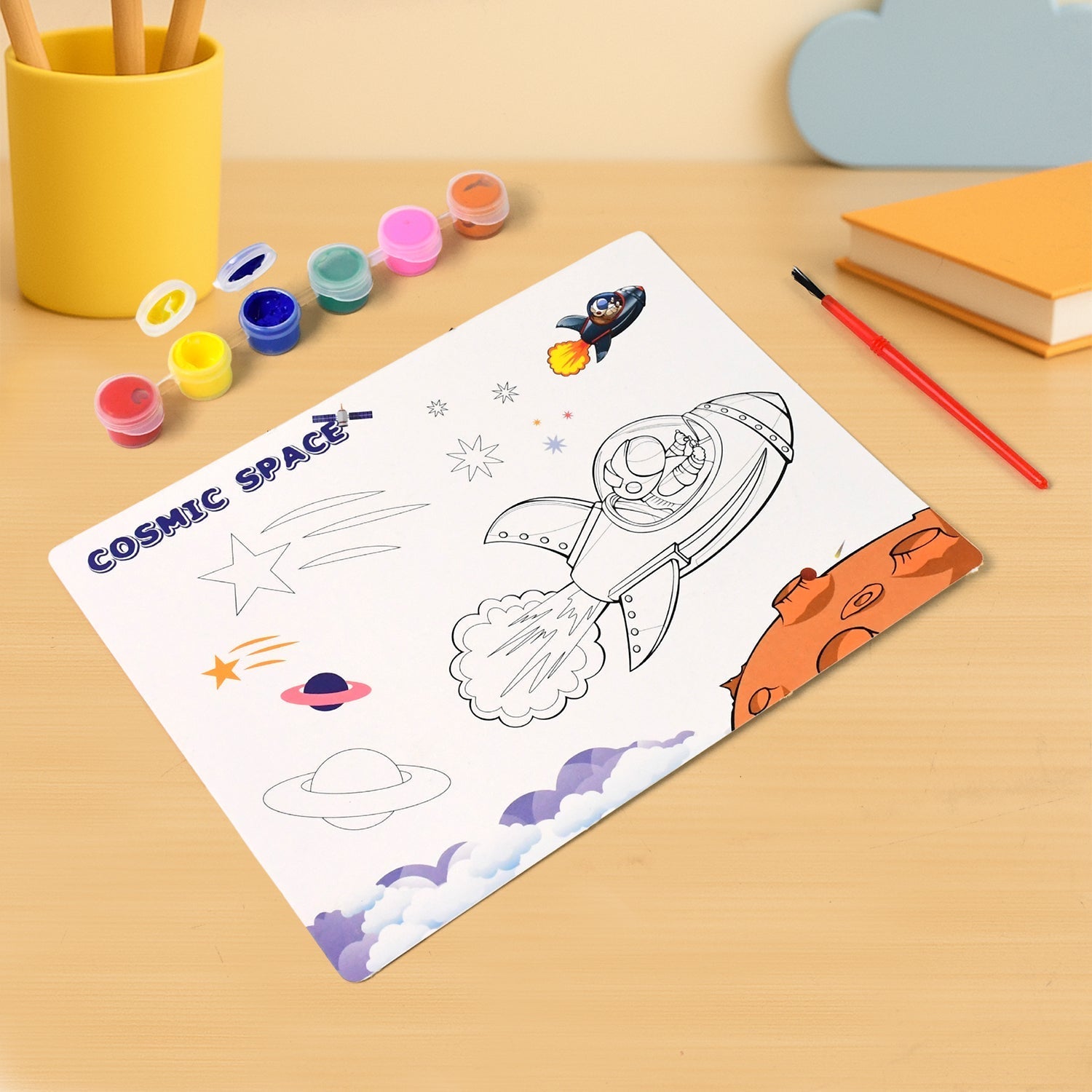 Cosmic Space Theme Kids Painting and Coloring Kit signaturekarts