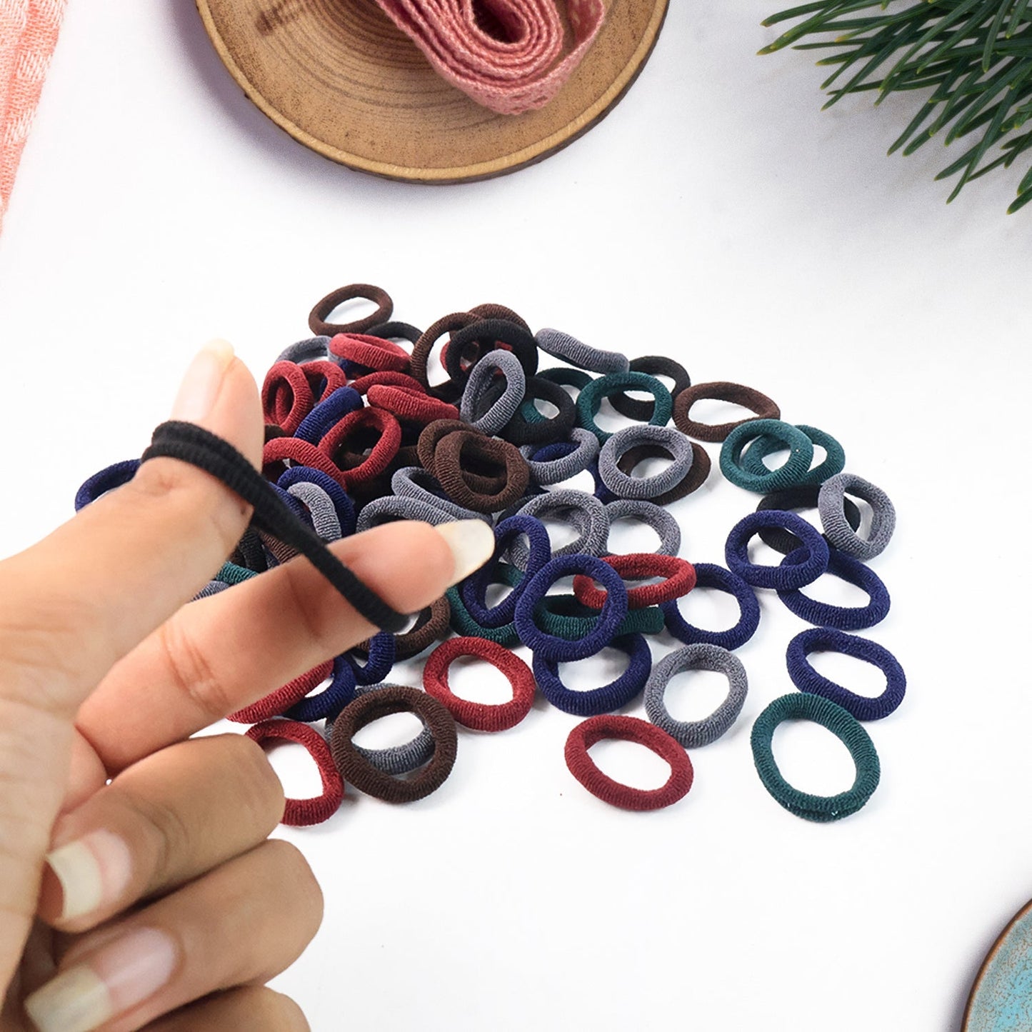 Small Hairbands Bands Hair Rubber Bands (Pack of 100 / Multicolour) Signaturekarts