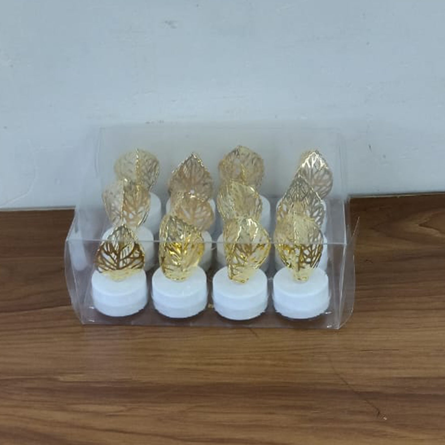 Decorative Golden Leaf Shaped Flameless LED Candles (12 Pc) signaturekarts