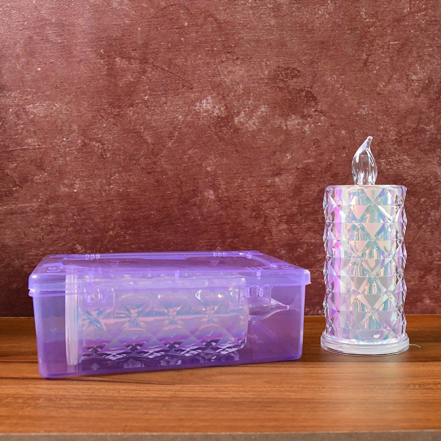 Decorative LED Candle Lights with Holographic Finish (2 Pc / Set) signaturekarts