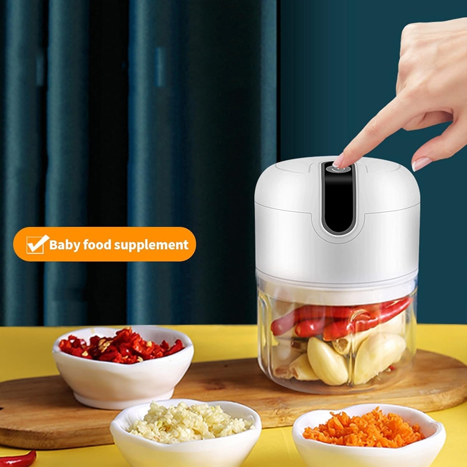 Wireless USB Rechargeable Mini Electric Garlic Machine / Chopper (250Ml) Signaturekarts