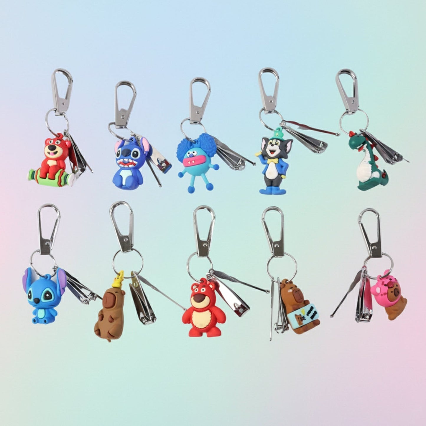 Mix Design Cartoon Nail Cutter Keychain with Mini Nail Clipper (1 Pc) The Morsignaturekarts