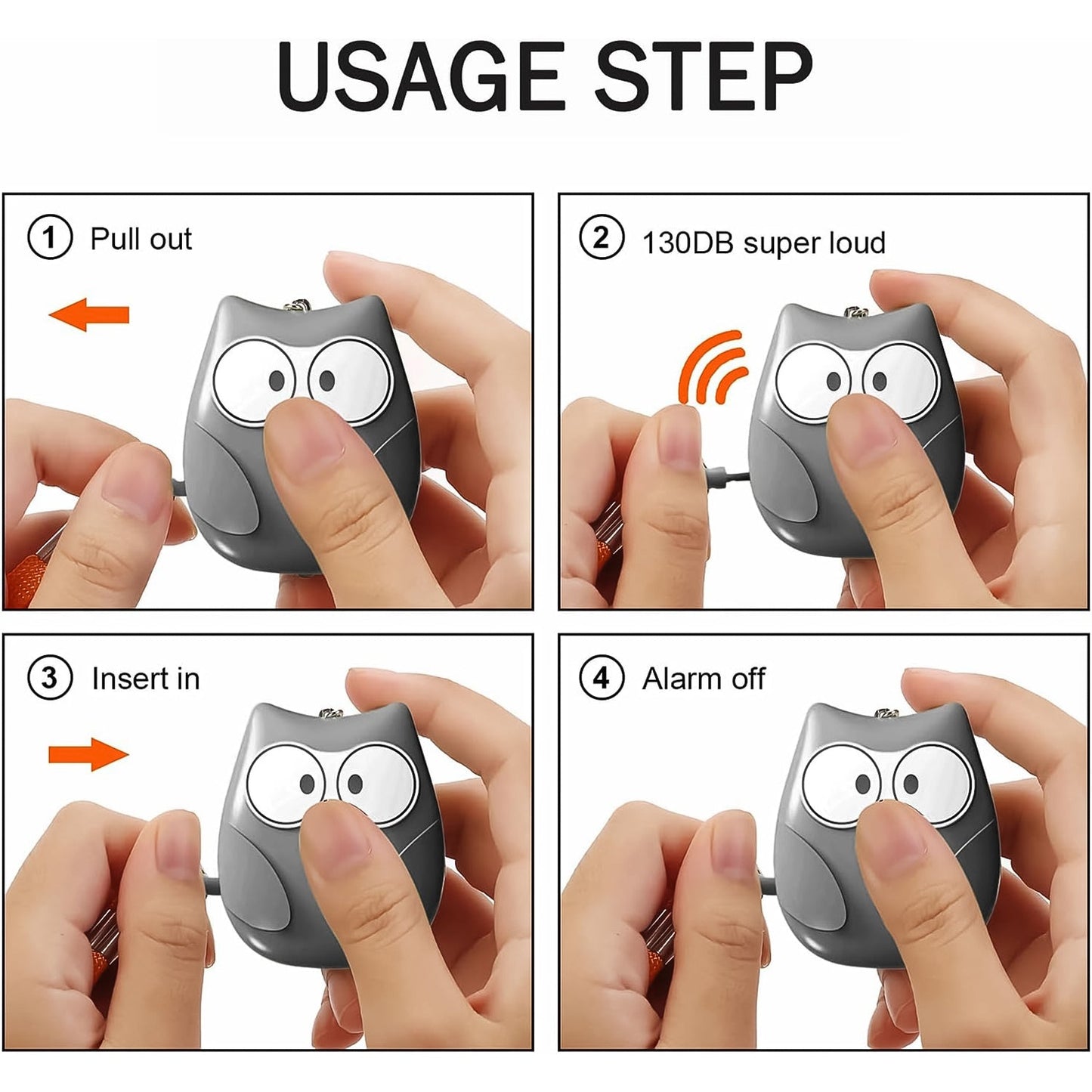 Portable Owl Shape Personal Safety Alarm Keychain The Morsignaturekarts