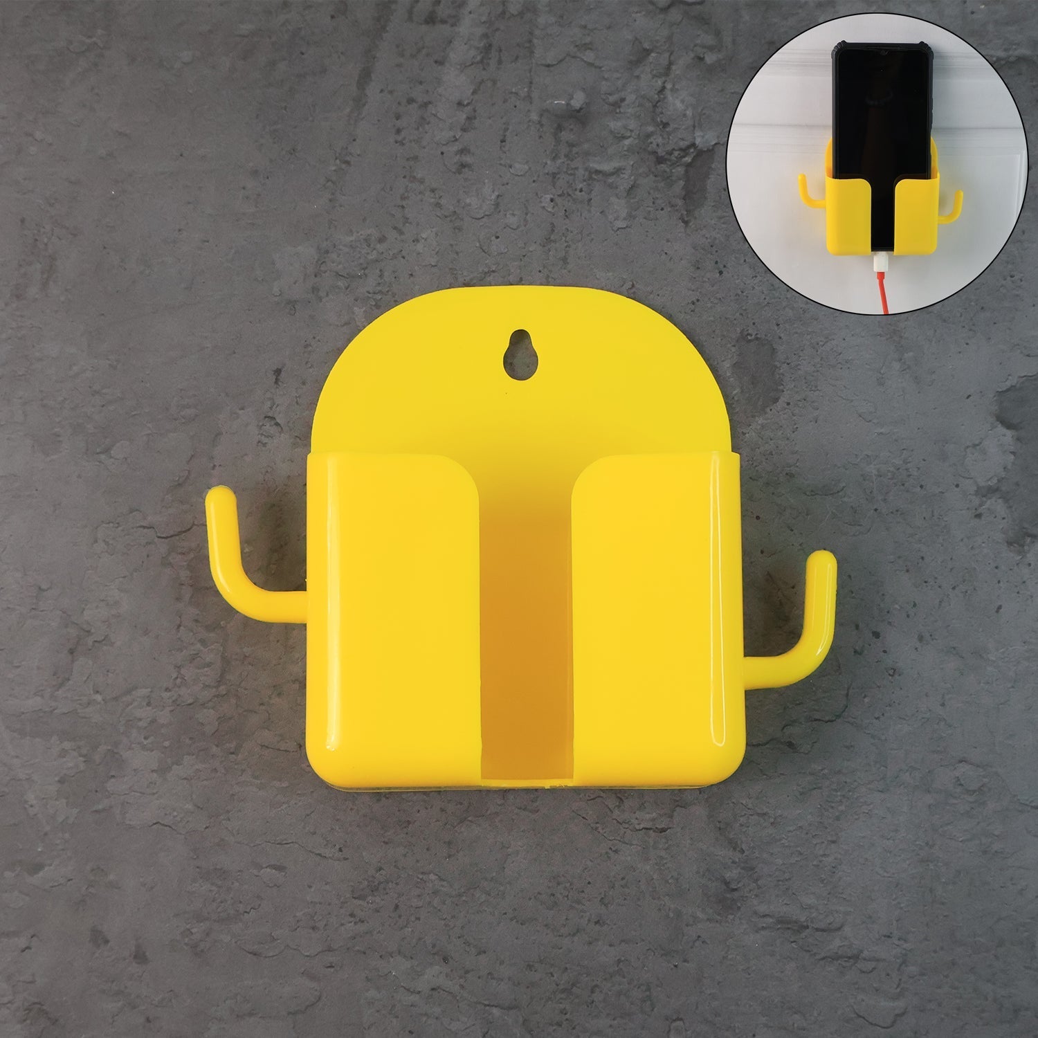 1 Pc Wallmount Mobile Stand With Hook for and stuffs purposes. (Mix Color / 1 Pc) Signature Kart