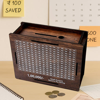 Wooden Money / Piggy Bank, Money Box (1 Pc / Pen Not Included) Signature kart