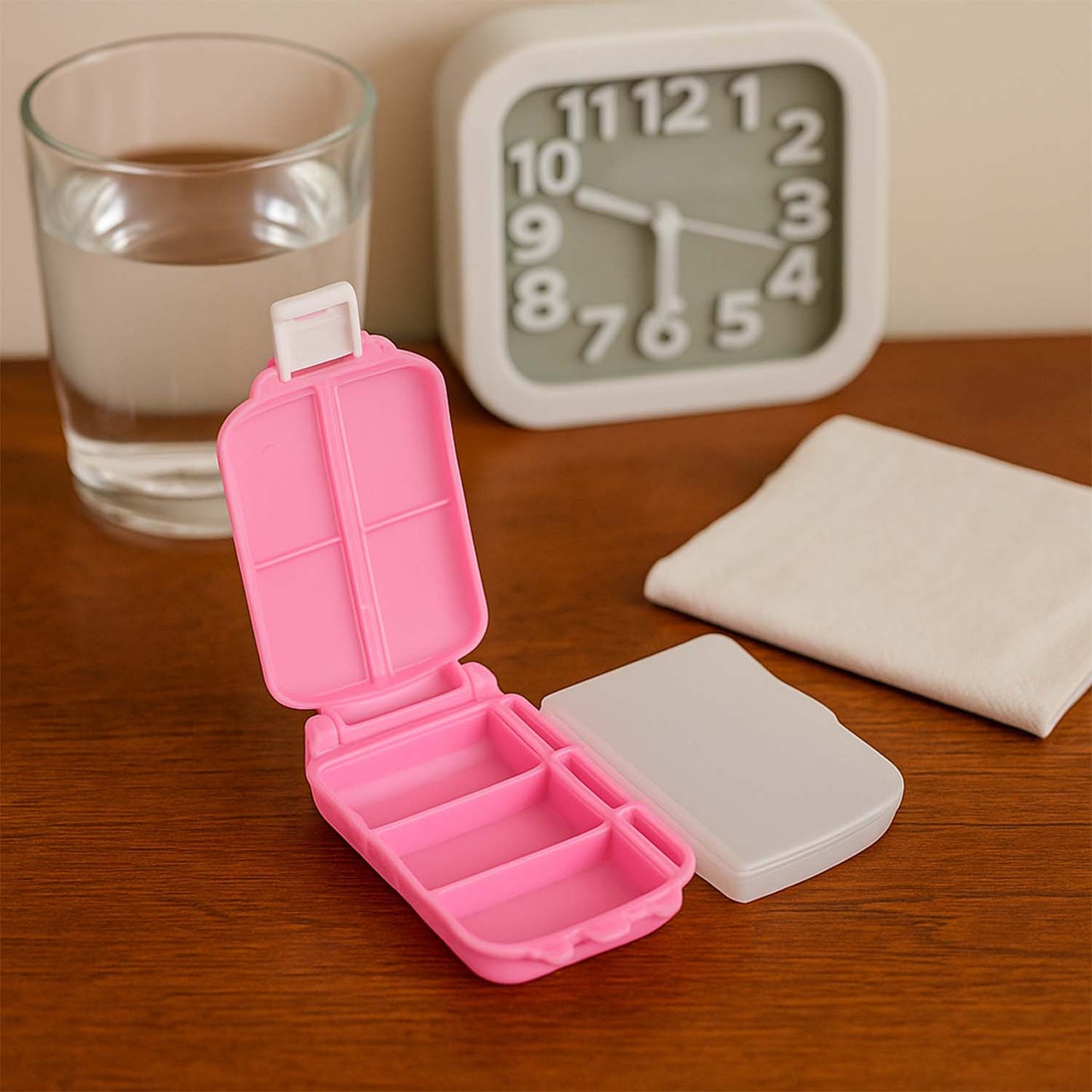 Portable Pink Dual-Sided Pill Organizer Box (1 Pc) signaturekarts