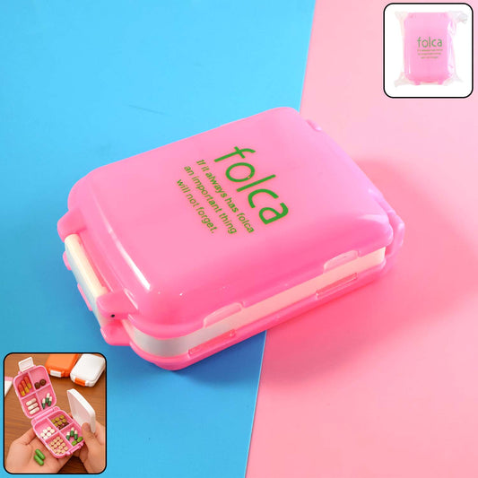 Portable Pink Dual-Sided Pill Organizer Box (1 Pc) signaturekarts