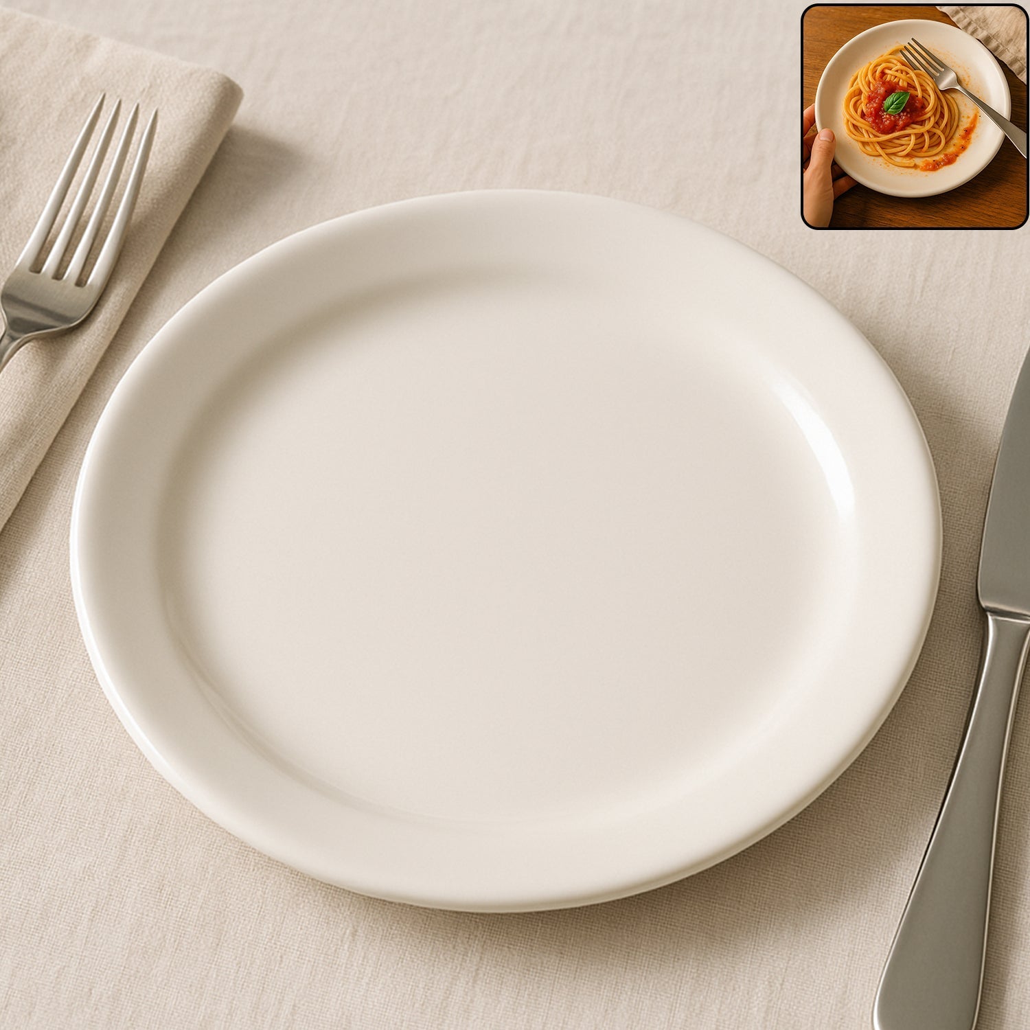 Plastic Round Dinner / Serving Plate – 23 cm (1 Pc) signaturekarts