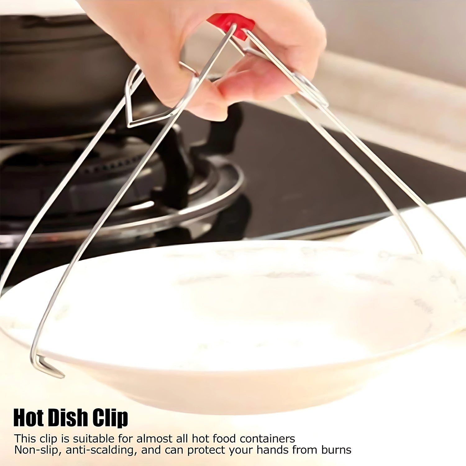 Heavy-Duty Stainless Steel Kitchen Dish Plate Bowl Vessel Gripper Tong (1 Pc) Signature Kart