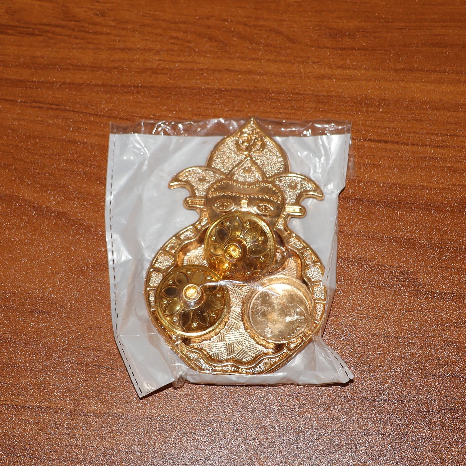 Traditional Golden Lord Ganesha Kumkum Dish  (1 Pc) signaturekarts