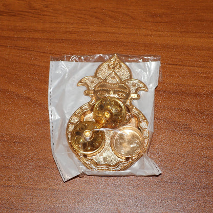 Traditional Golden Lord Ganesha Kumkum Dish  (1 Pc) signaturekarts