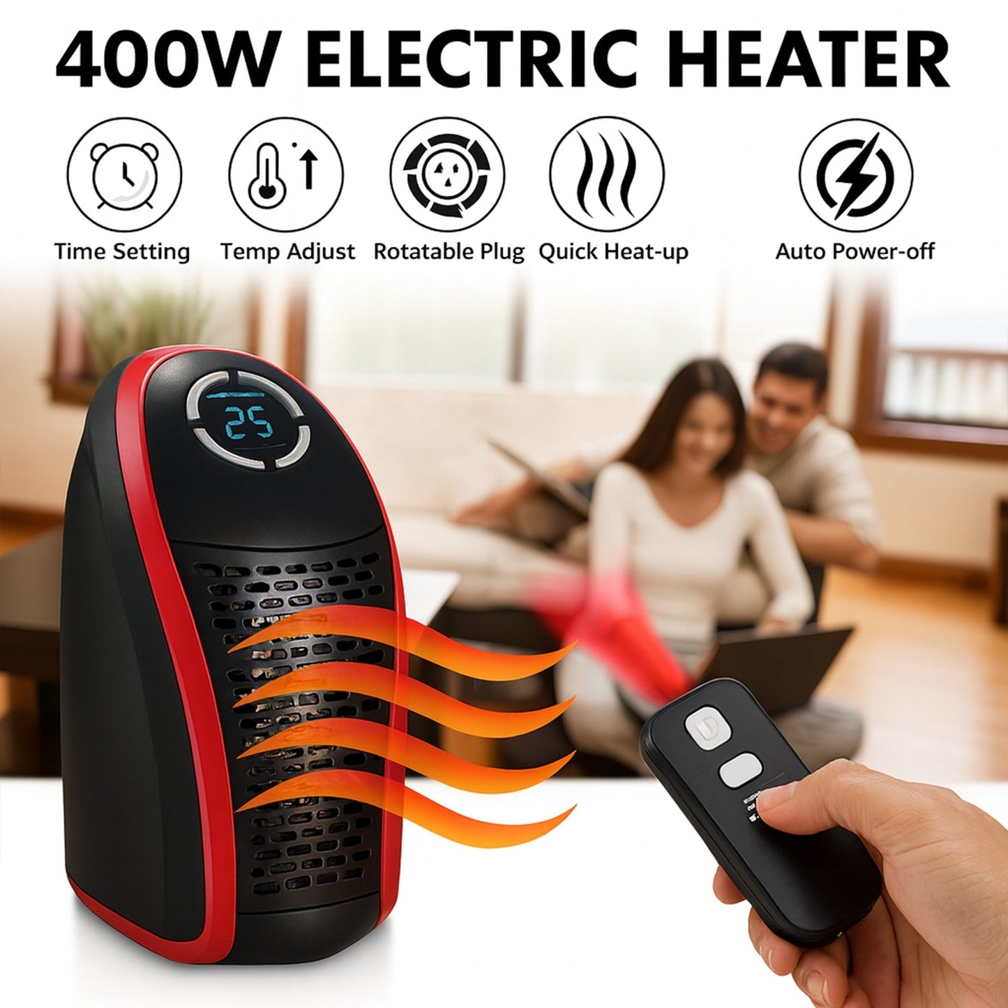 Wonder Warm 400W Wall Plug Room Heater with Remote Control (1 Pc) The Morsignaturekarts