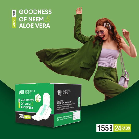 Sanitary Pads For Women With Goodness Of Neem Aloe Vera Ultra Thin Leakage Protection Ph Balance With Antibacterial Anion Chip (155 Mm 24 Pads) - signaturekarts.com