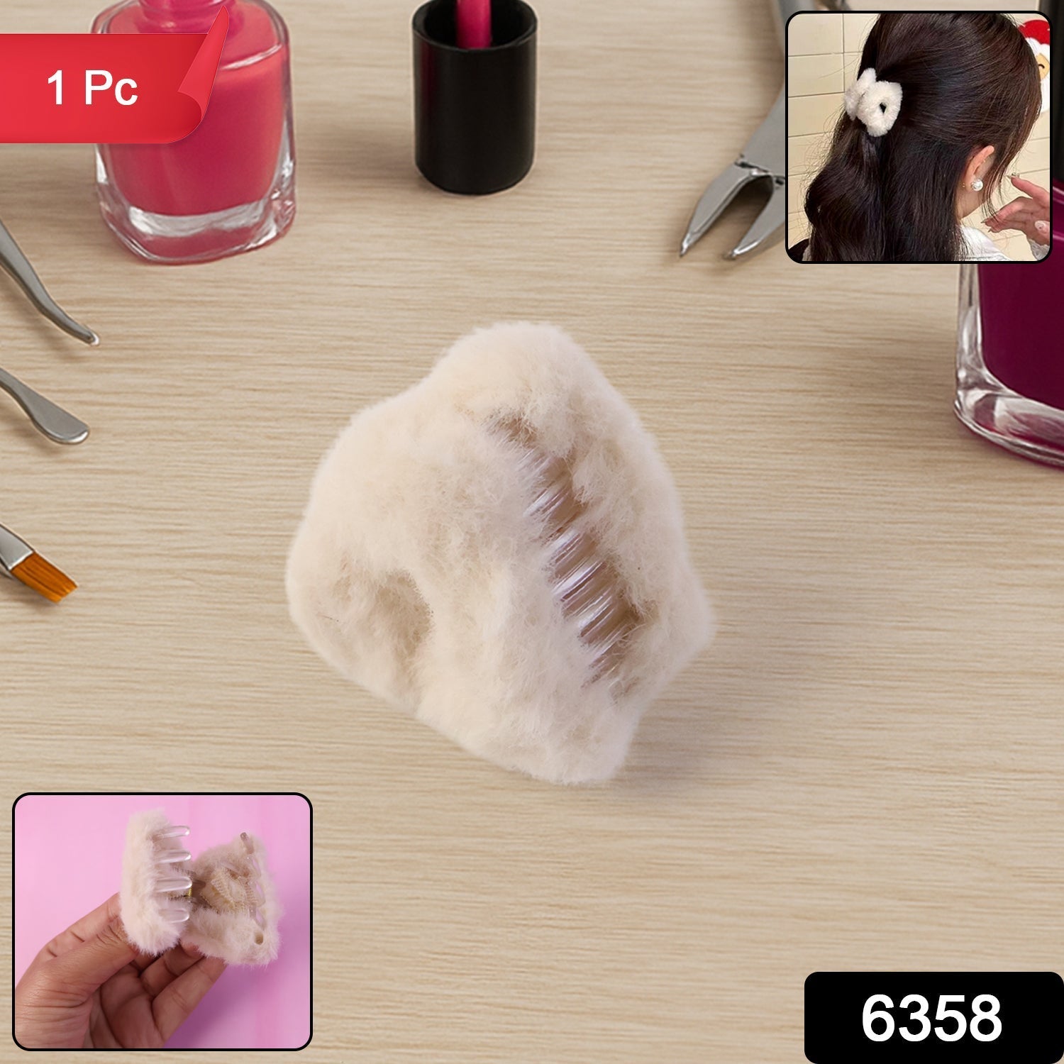Hair Claw Clips, Plastic Fluffy Hair Claw Hair (1 Pc), Hair accessories Signature kart