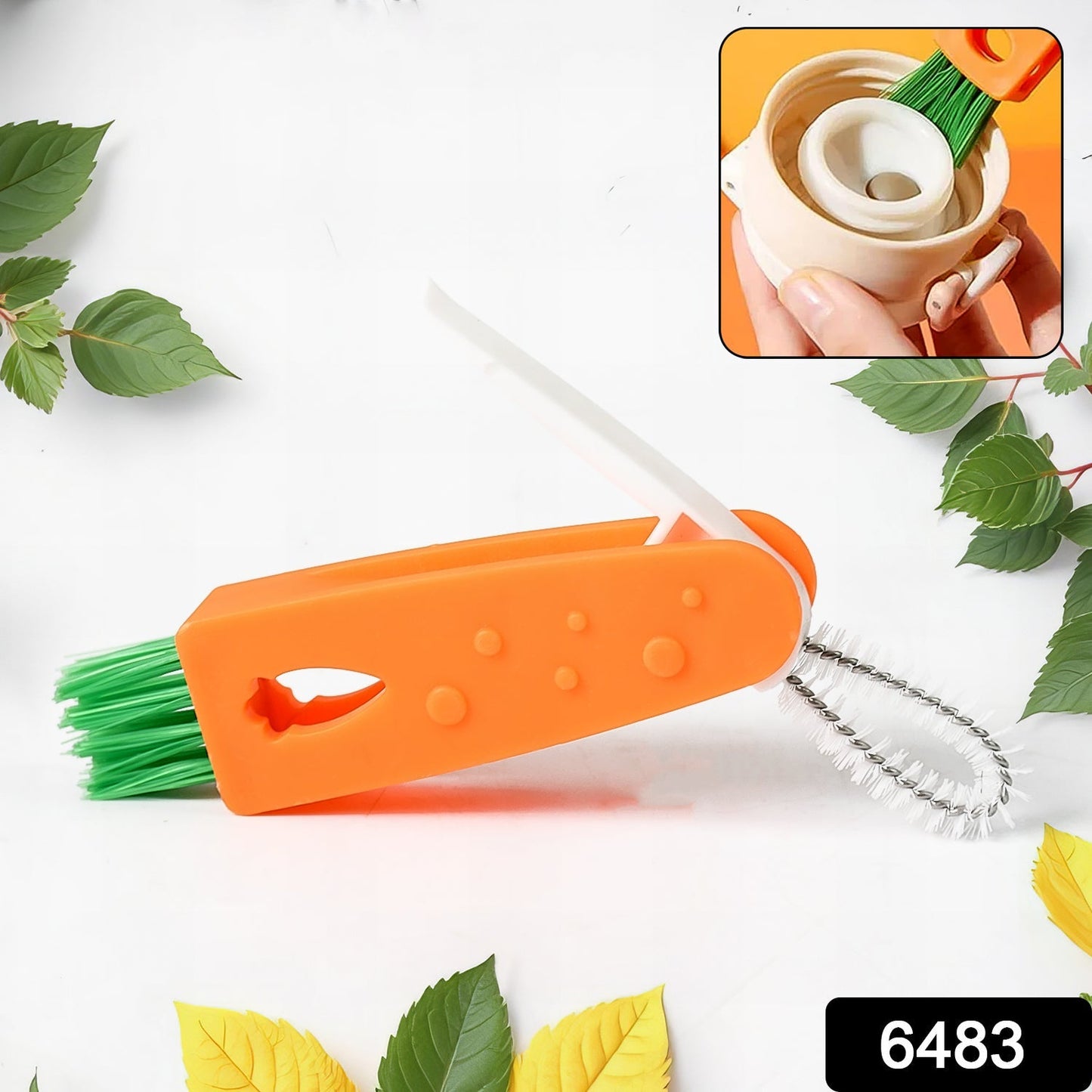 3-in-1 Multifunctional Cleaning Brush Set – Mini Bottle, Cup & Lid Cleaner (1 Pc) signaturekarts