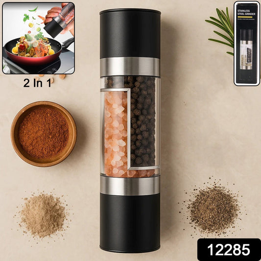 2-in-1 Stainless Steel Salt and Pepper Grinder Signature Kart