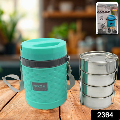 Double Wall Insulated Tiffin with Handle (1 Pc): Stackable, Hot Food Container signaturekarts