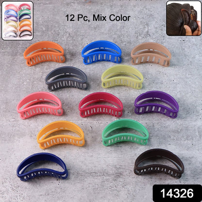 Plastic Hair Clamp Grip, Simple Matte Hair Barrette Clamp (12 Pc) Signature Kart