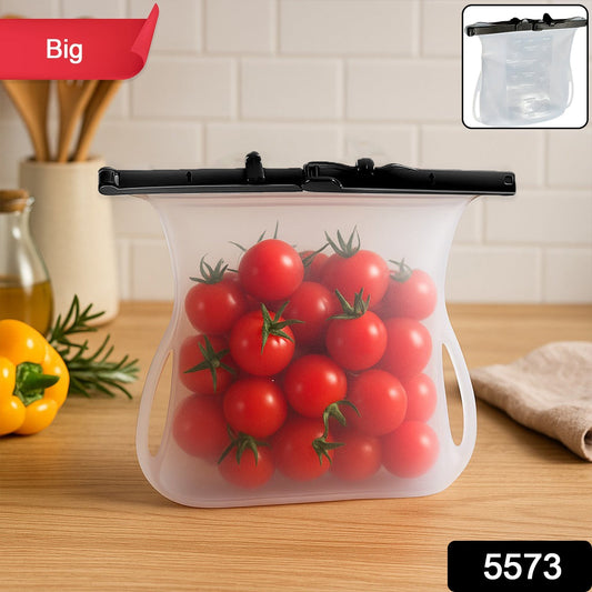 Reusable Silicone Food Storage Bag Leakproof Flat Bottom Freezer 1 Pc signaturekarts