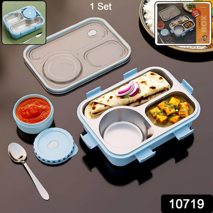 Premium Stainless Steel Compartment Lunch Box 1 Set signaturekarts