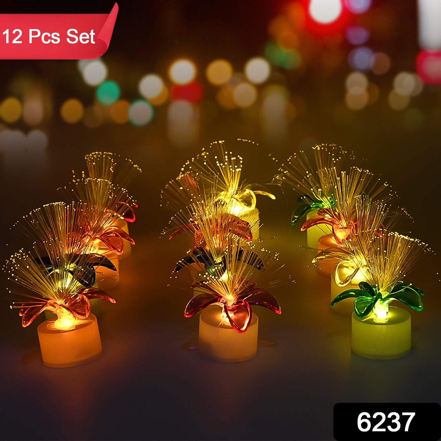 Pack of 12 Mini Fiber Optic LED Table Centerpieces for Diwali Your Brand