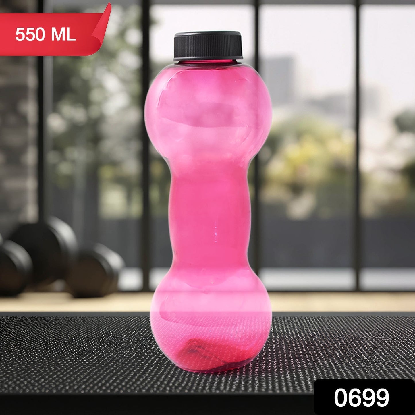 Unbreakable Plastic dumbbell Shape Water Bottle  (550 ml / 1 Pc) Signature kart
