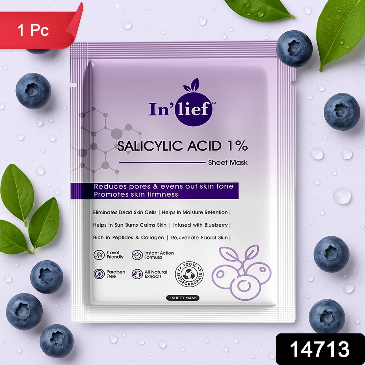 In’lief Salicylic Acid 1% Clarifying & Pore-Refining Facial Sheet Mask (1 Pc) signaturekarts